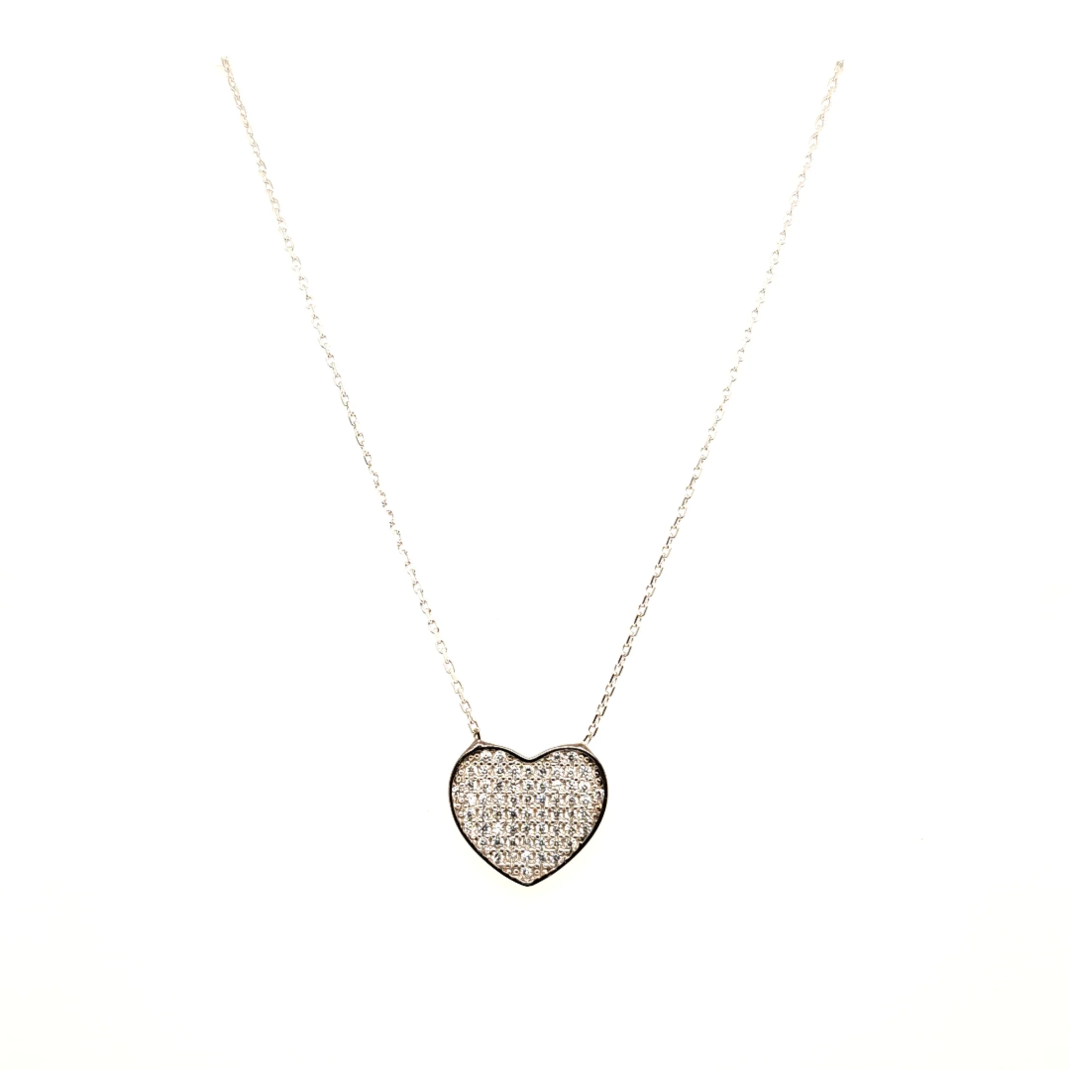 925 Silber |  Halskette Herz mit Zirkonia