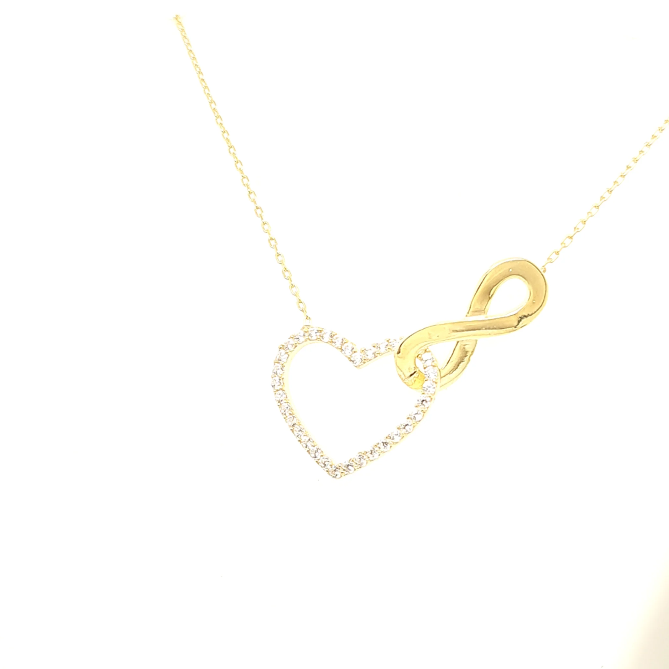 925 Silber |  Halskette Herz mit Zirkonia und Infinity - Image 2