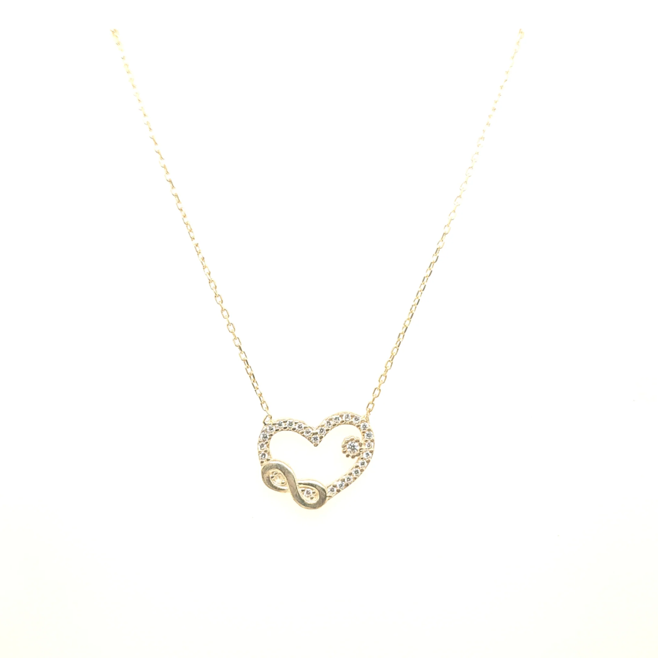 925 Silber |  Halskette Herz mit Zirkonia und Infinity