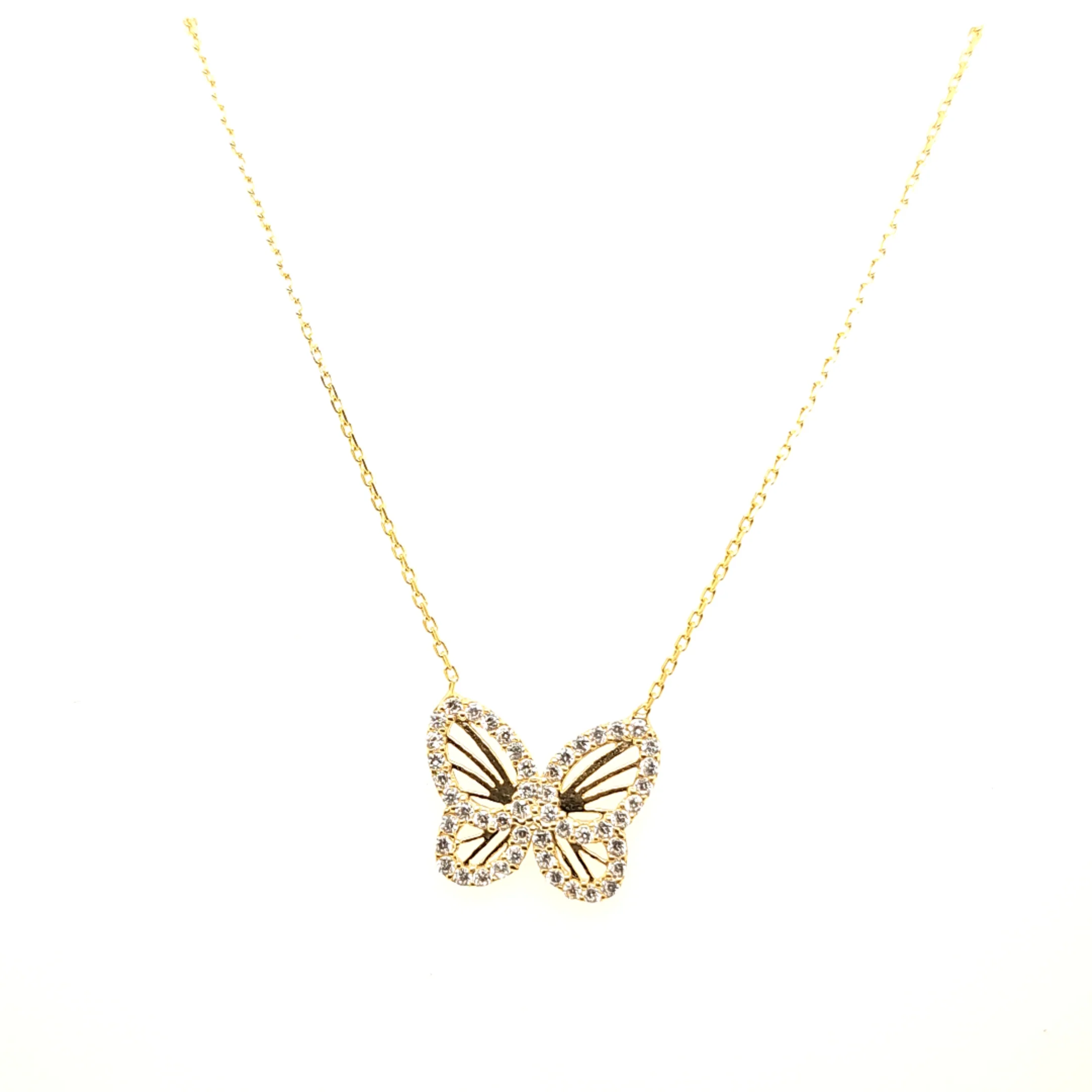 925 Silber |  Halskette Schmetterling mit Zirkonia