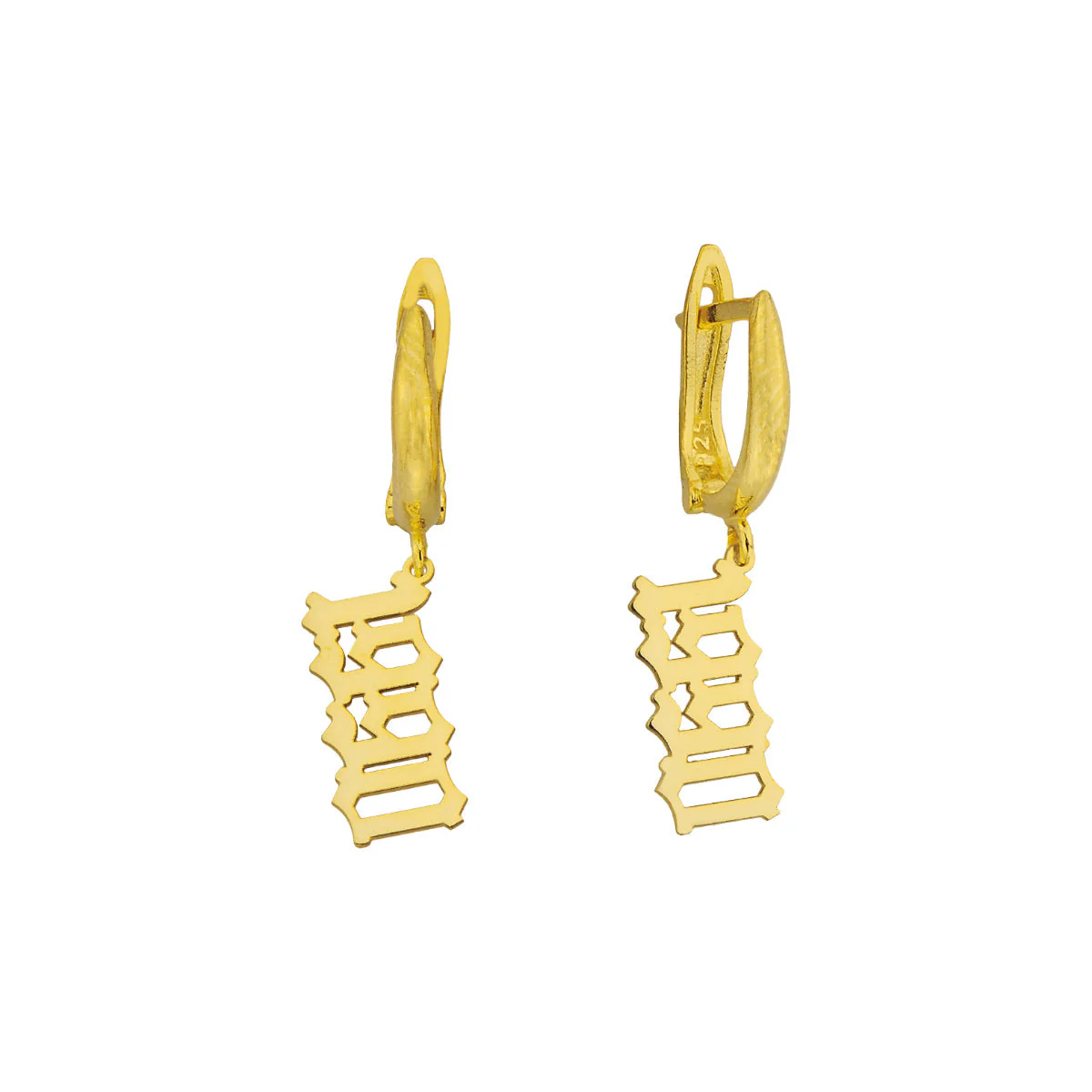 Jahreszahl Gothic Ohrring